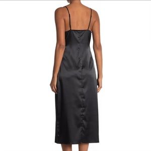 Black midi satin dress